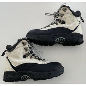 Alpine Design Women’s Sz 8 Boots Blue White Cream Leather Activewear Travel